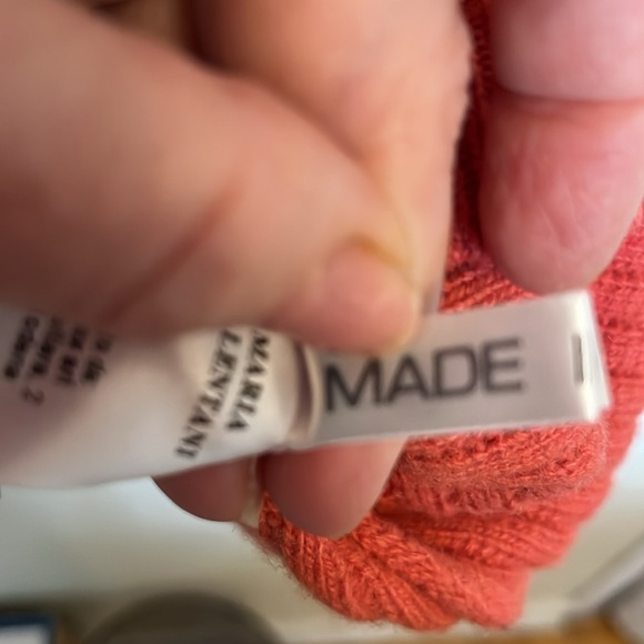Coral cropped sweater made by Maria Bellentani. Made in Italy. - Picture 5 of 8